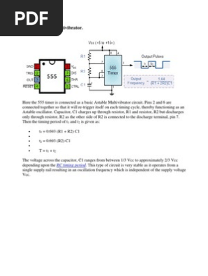 NE555 Astable Multivibrator Circuit | PDF