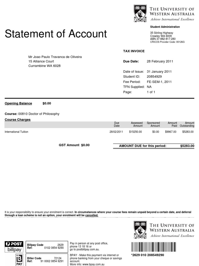 PhD Course Fee Statement 2011 | PDF | Career & Growth | Business
