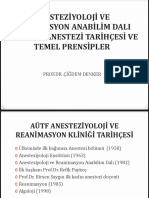 1 - Anesteziyoloji Ve Reanimasyon Klinik Tanıtımı Ve Tarihçesi