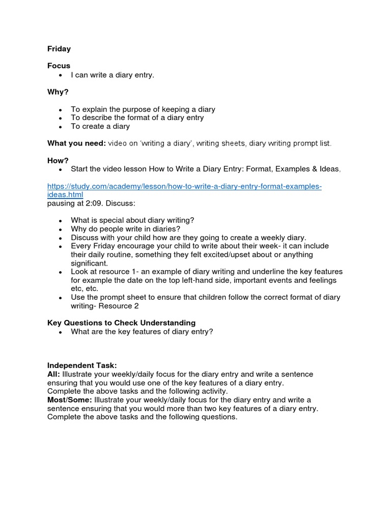 How to Write a Diary Entry Guide | PDF | Career & Growth