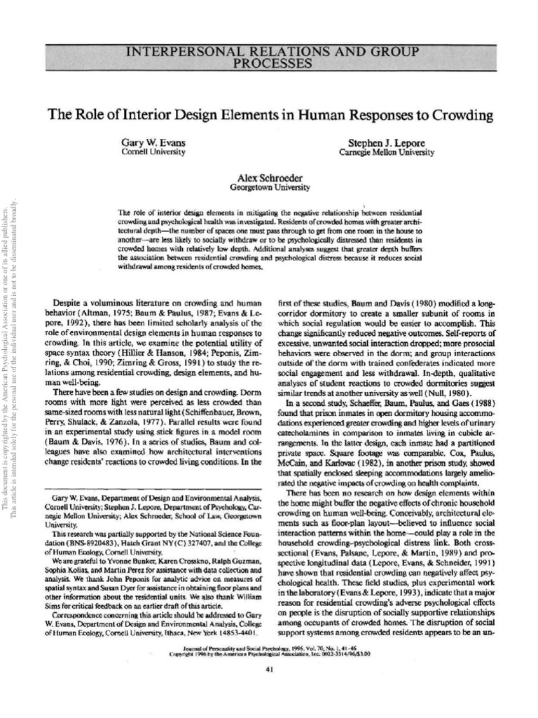 The Role Of Interior Design Elements In PDF Anxiety Psychology