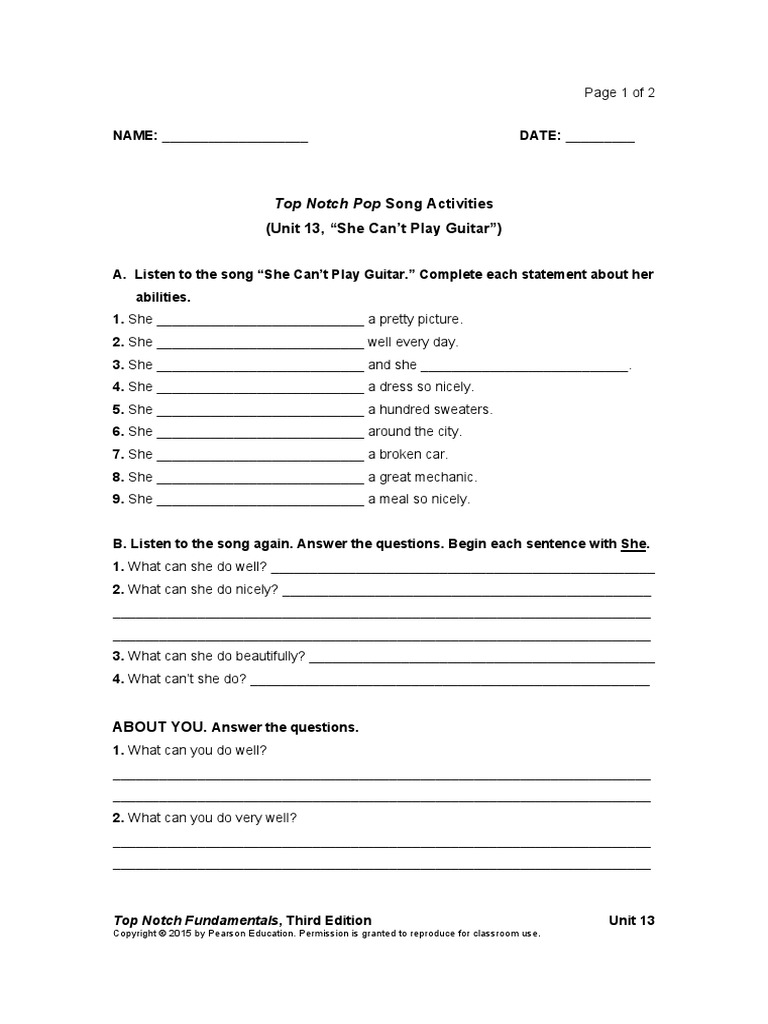 Unit 13 she cant play guitar top notch pdf copyright law