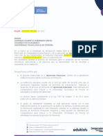 Carta Aprobación de Grupos - Instituciones de Educación - Diplomado Edumaker