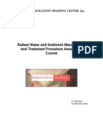 Ballast Water and Sediment Management and Treatment Procedure Awareness