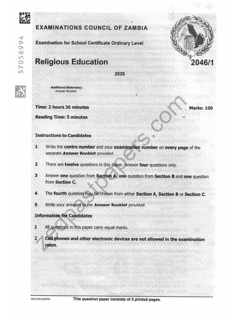g12 RE p1 2020 Internal | PDF