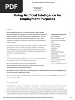 Using Artificial Intelligence For Employment Purposes