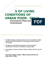 Status of Living Conditions of Urban Poor: Delhi: Government's Plans and Commitments