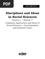 DISS - Mod7 - Dominant Approaches and Ideas of Social Sciences Psychoanalysis and Rational Choice