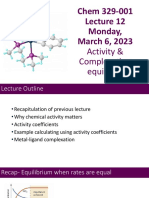Chem 329 - Spring 2023 - Dorris - Lecture 12 - Activity and Complexation - For Students