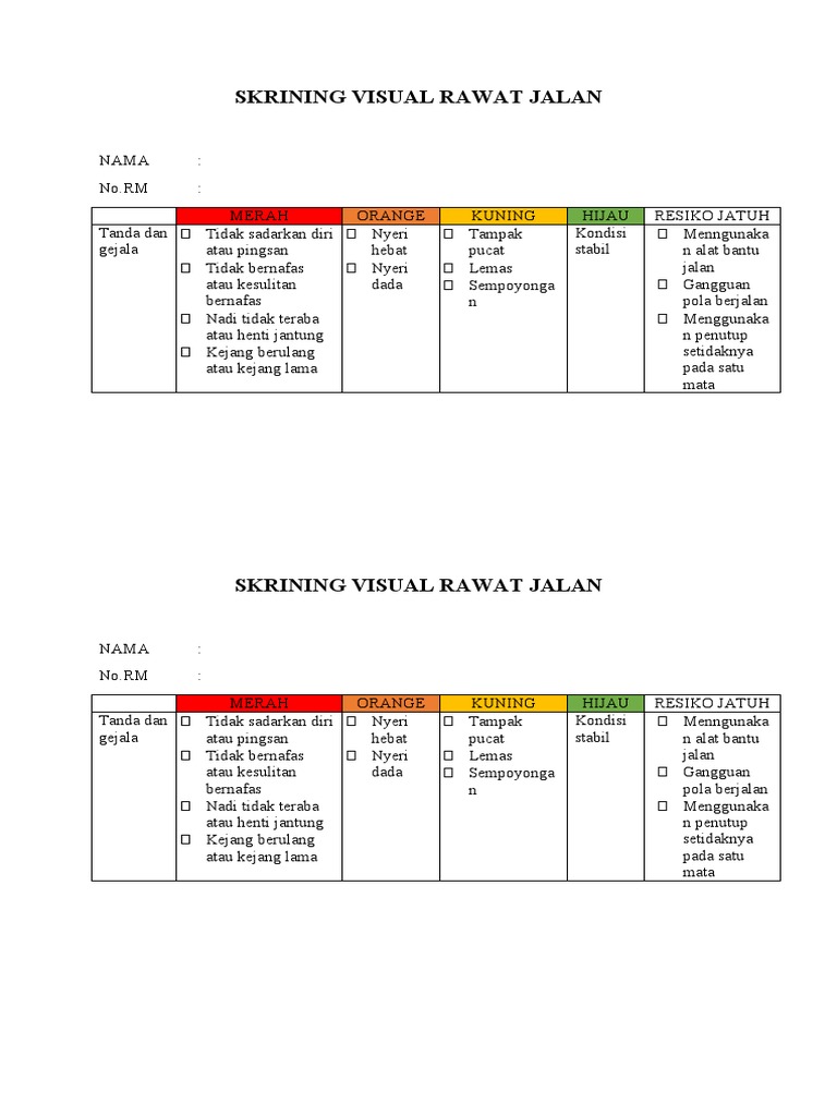 Skrining Visual Pasien Rawat Jalan | PDF