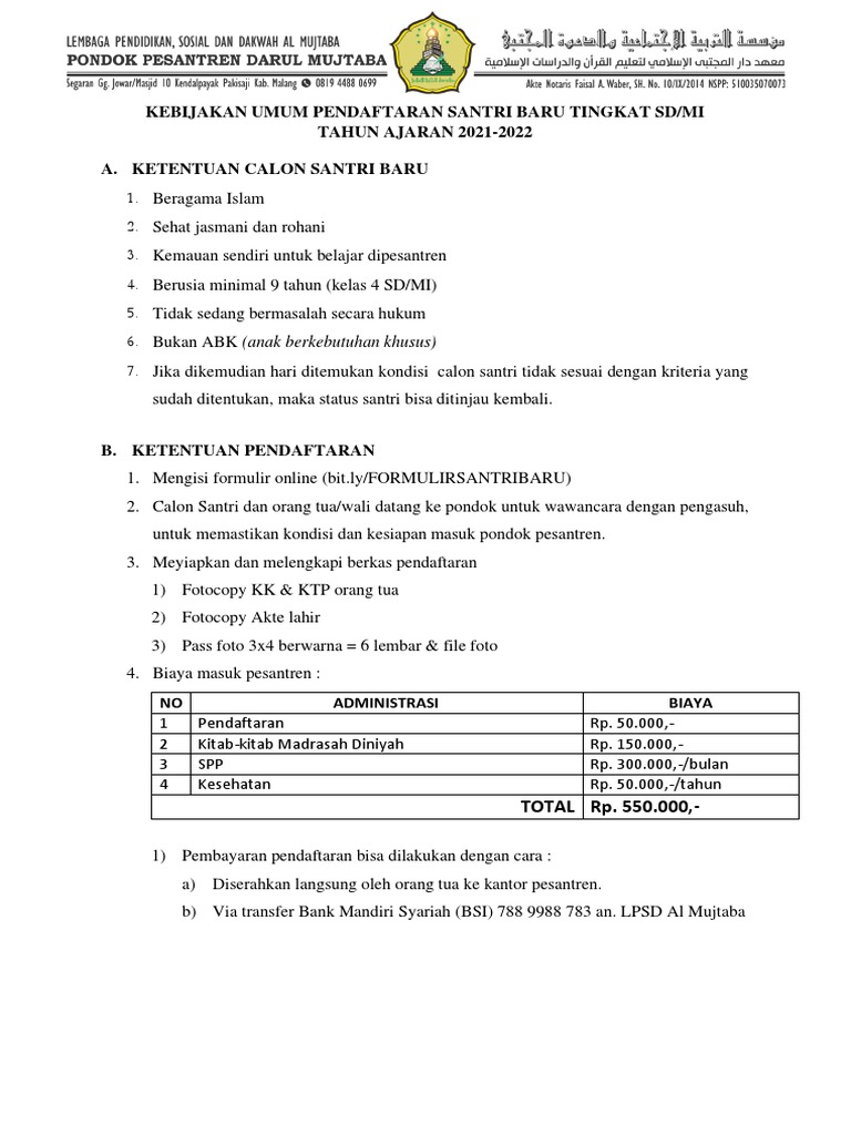 Kebijakan Umum PSB Sdmi PDF