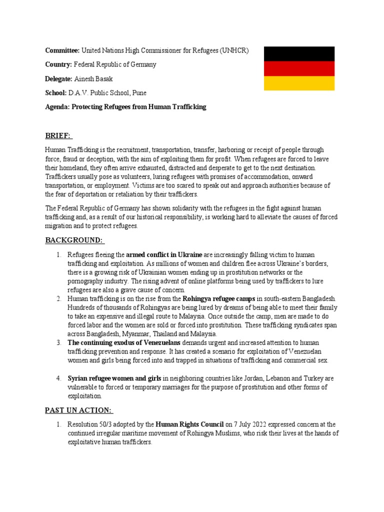 Germany Position Paper | PDF | Human Trafficking | Refugee