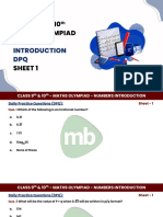 DPQ Sheet - 1 Maths Olympiad Numbers Introduction