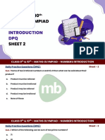 DPQ Sheet - 2 Maths Olympiad Numbers Introduction