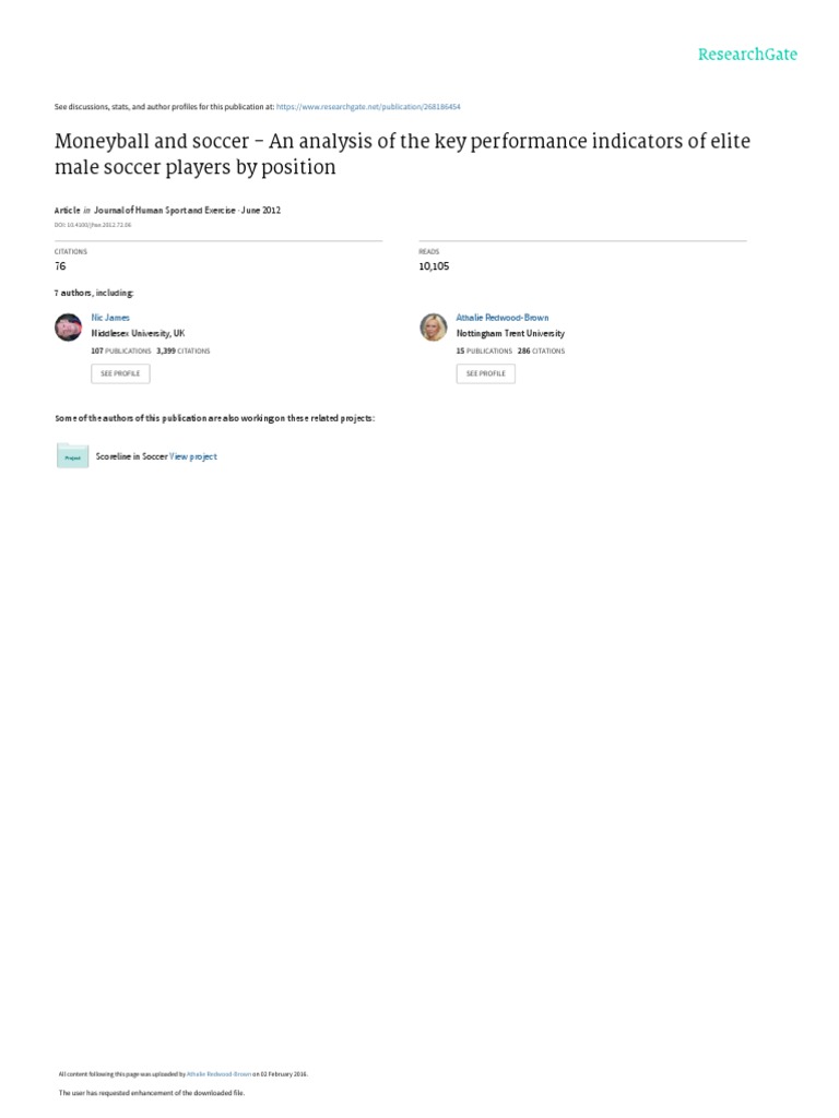 Moneyball and Soccer An Analysis of The keyMoneyBallandSoccer PDF