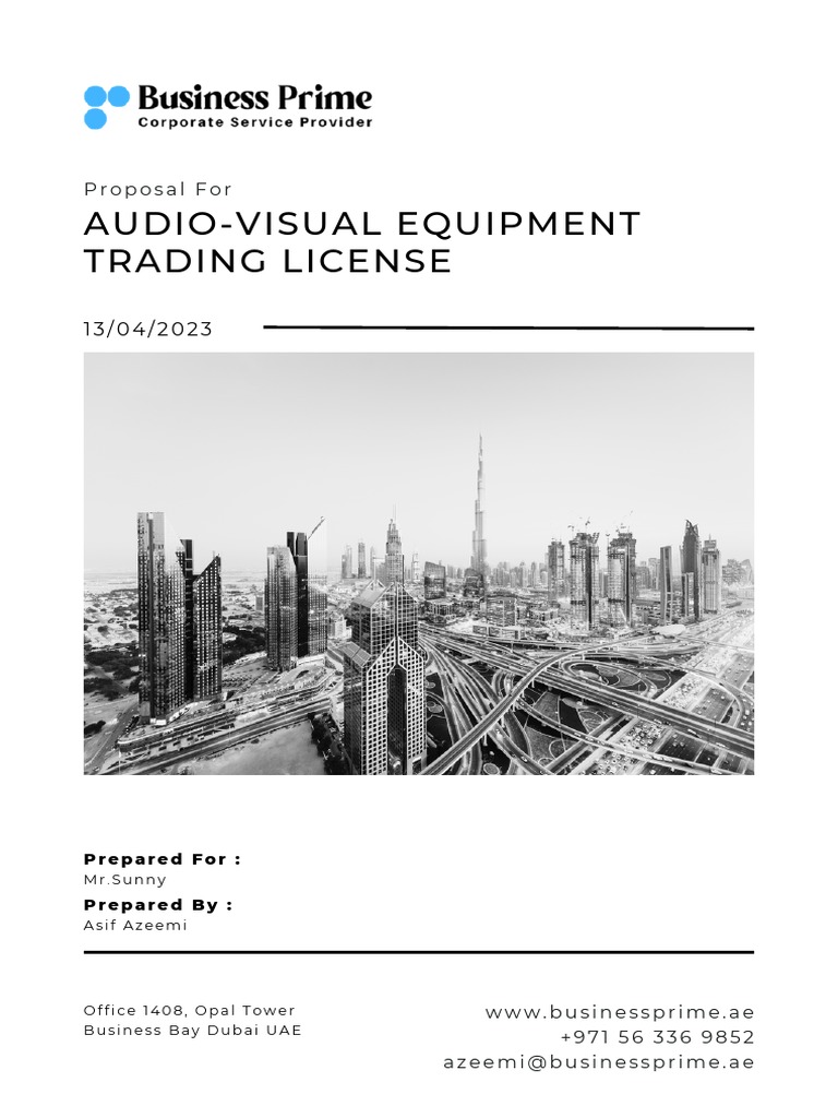 BP0373AudioVisual Equipment Trading License Mainland DubaiSunny PDF Fee Visa Inc.