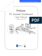 Proscore PC Snooker Scoreboard: User Manual
