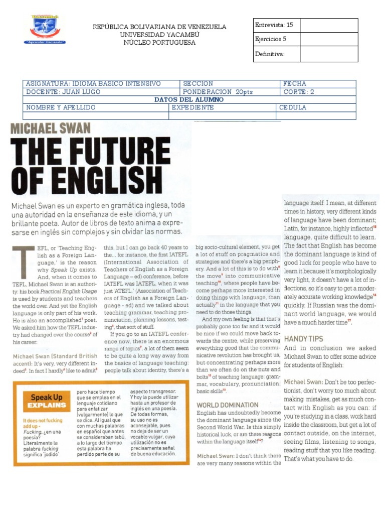 the future of english essay
