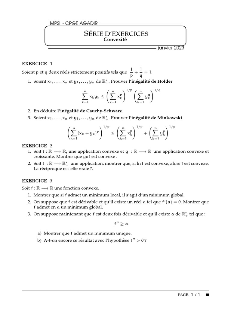 Inégalités de Convexité et Applications PDF Inégalité — free download