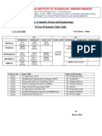 B. Tech Cse II, III and Ivyear II Sem Time Table (Ay 2020-2021)