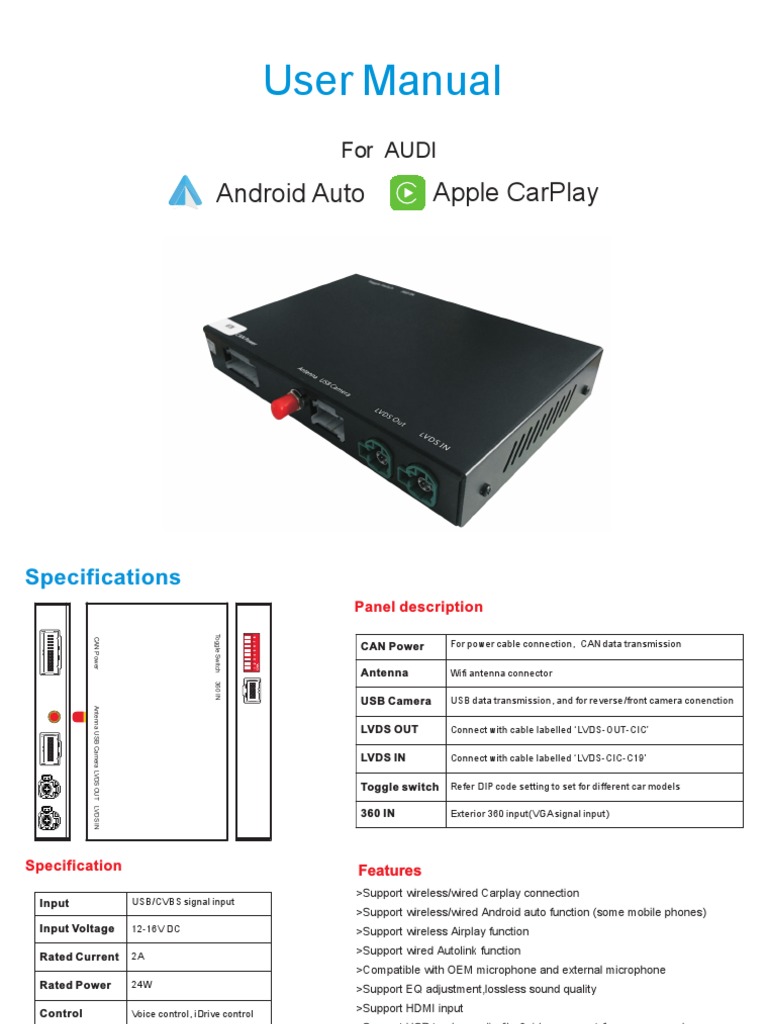 Kiuudre WXAZ-1 Android Auto Wireless Adapter User Manual