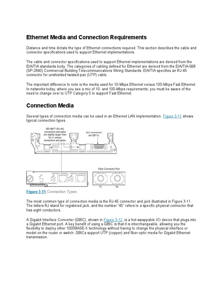 Ethernet Media and Cabling Standards | PDF | Ethernet | Transmission Medium