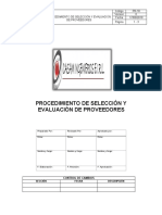 Procedimiento de Selección y Evaluación de Proveedores