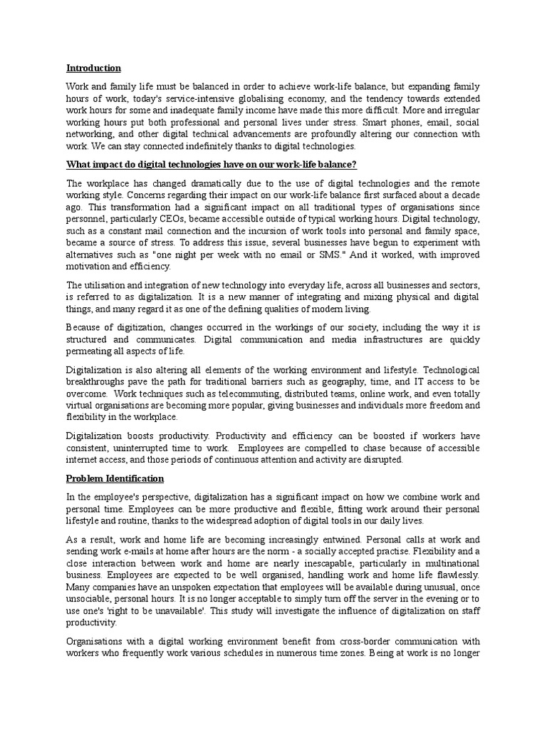 Image showcasing Work-Life Balance in Digital Age (Syed) | PDF | Employment | Economies