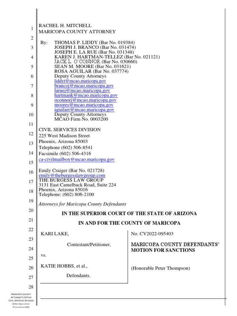 Maricopa County Motion For Sanctions 052323 PDF Supreme Court Of The United States