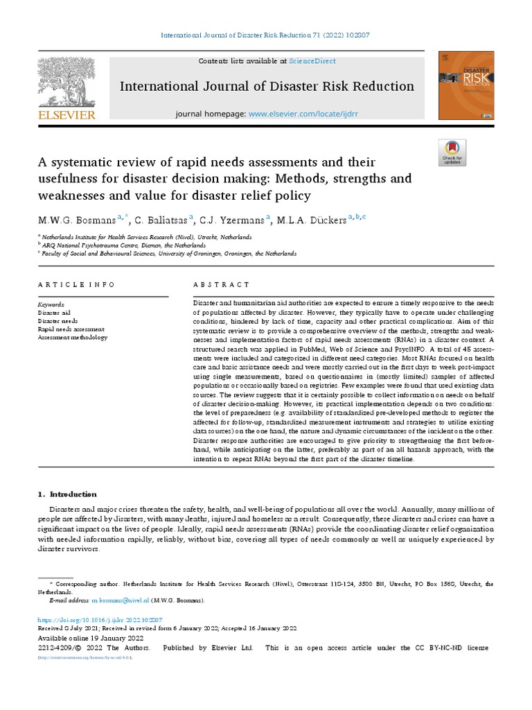 Rapid Needs Assessments in Disasters | PDF | Needs Assessment ...