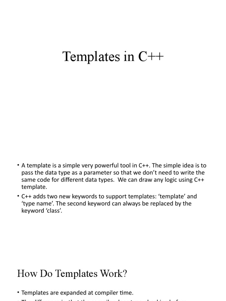 Templates in C++ | PDF | C++ | Computer Programming