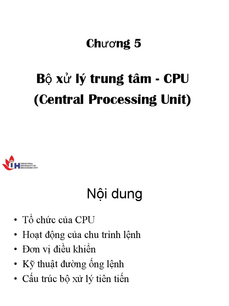 Chuong 5-Bộ Xử Lý Trung Tâm CPU | PDF