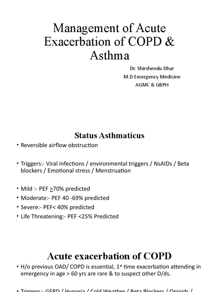 Acute COPD Exacerbation Management | PDF | Chronic Obstructive ...