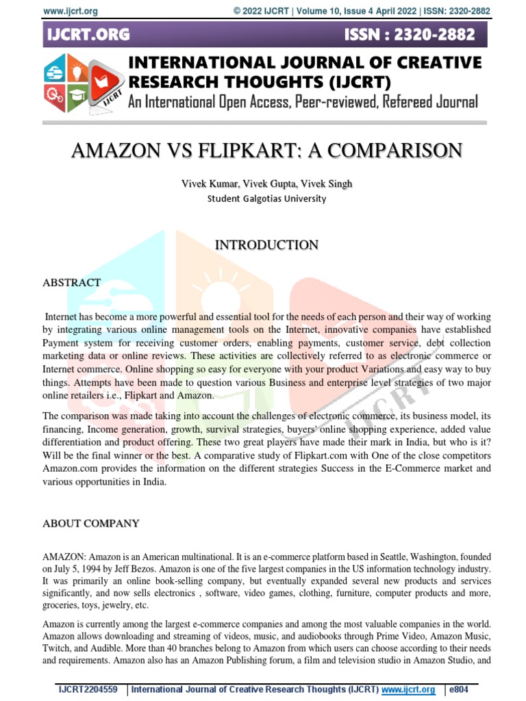 IJCRT2204559 | PDF | E Commerce | Amazon Kindle