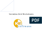 Variables Grid Worksheets