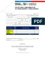 CONSTANCIA DE CABAL CUMPLIMIENTO DE FUNCIONES PARA TRABAJADORES (A) - Nuevo