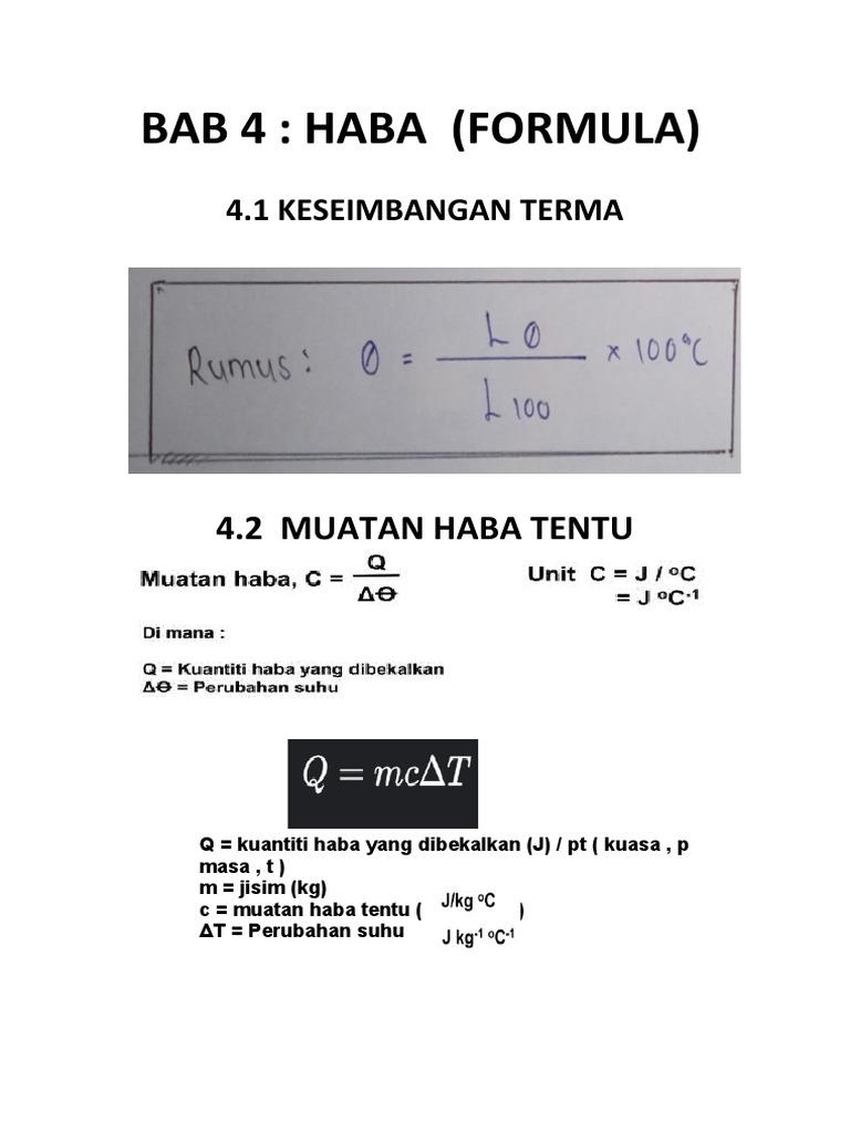Formula Haba dan Keseimbangan Termal | PDF