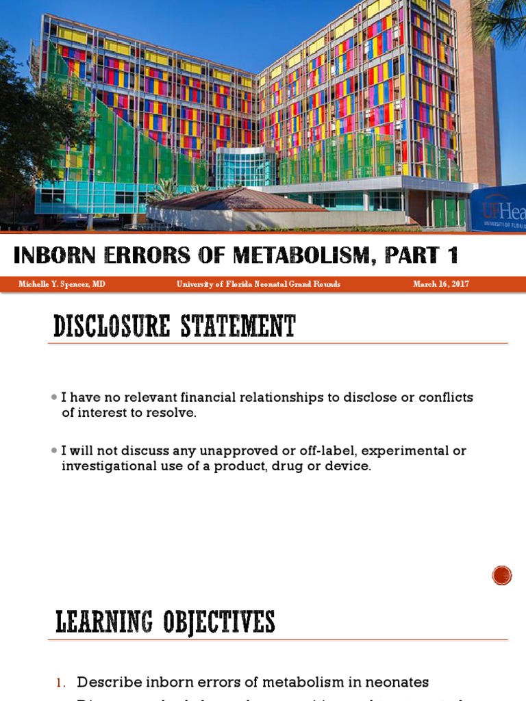 Inborn Error of Metabolism | PDF | Clinical Medicine | Medical Specialties