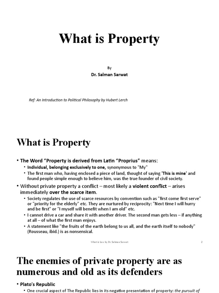 What Is Property PDF Property John Locke