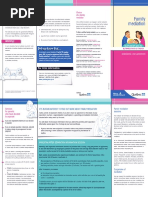 Information document- « Family mediation - Negotiating a fair agreement »