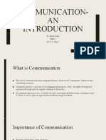 Communication - An Introduction
