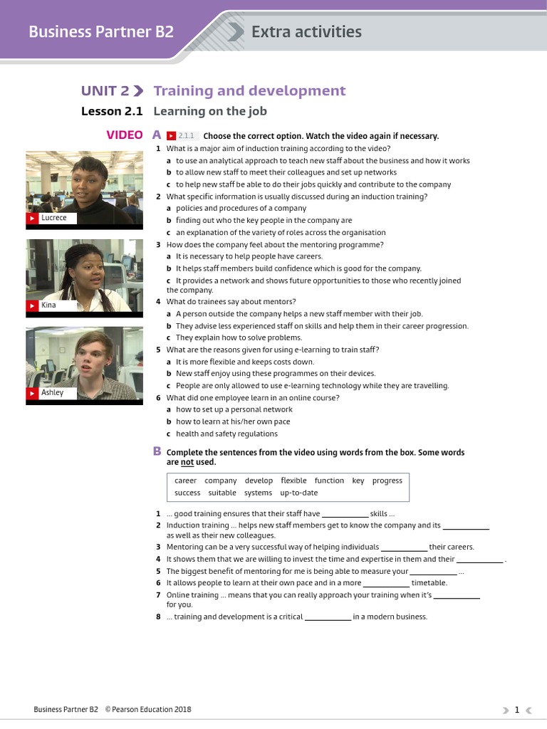 Business Partner B2: Training Activities | PDF | Educational Technology ...