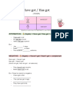 Have Got / Has Got Structure