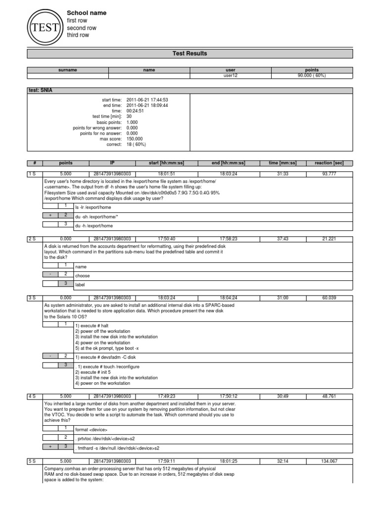 First Row Second Row Third Row: Test Results | PDF | Computer ...