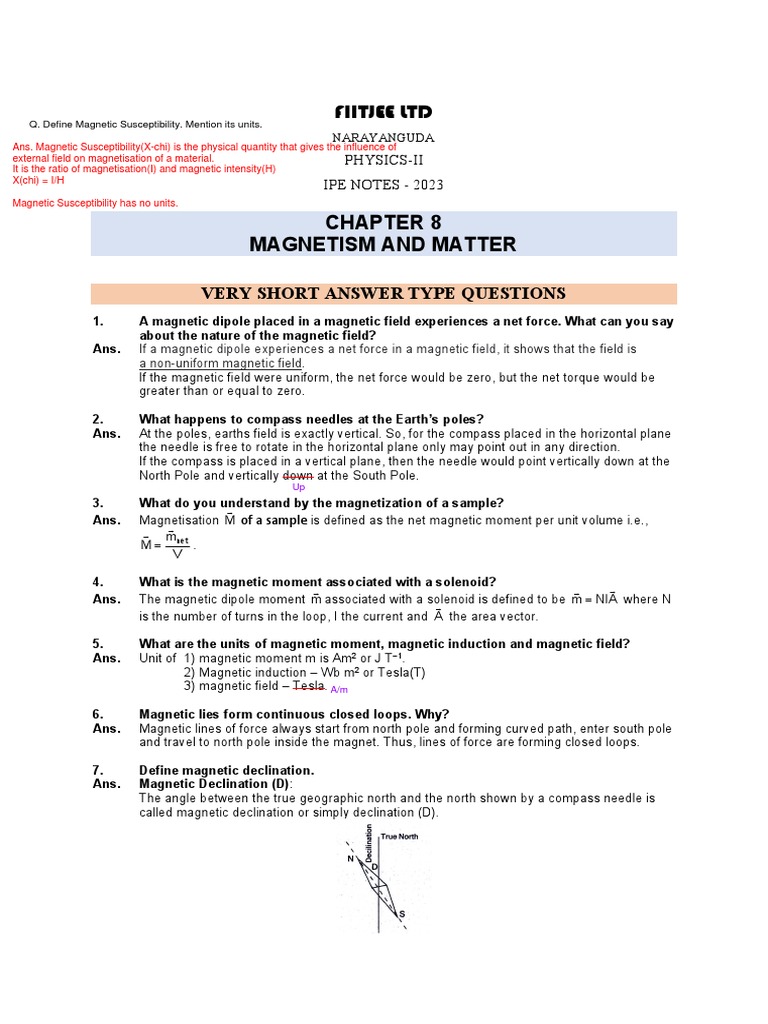 SR Inter Ipe Question Bank ChapterViii and Matter) PDF