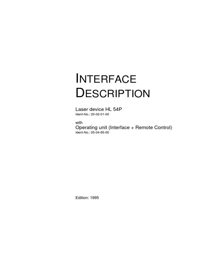 INTERFACE PDF Power Supply Input/Output