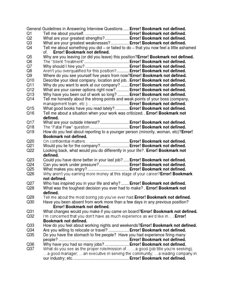 Essential Interview Questions Guide | PDF | Business