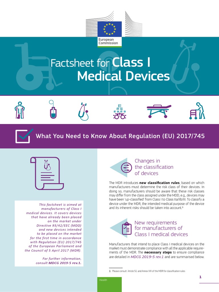Class I Medical Devices Factsheet For PDF Medical Device Medicine