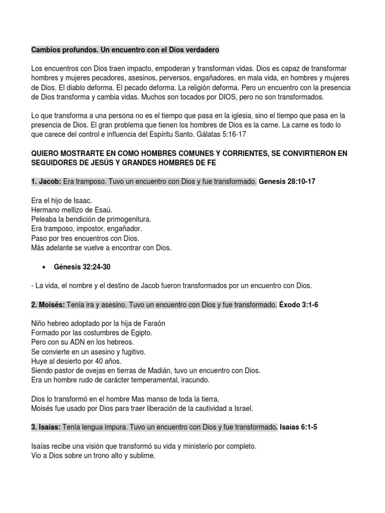 Transformados por la Presencia de Dios | PDF | Jacob | Dios
