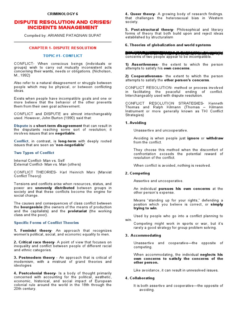 Crim 6 dispute resolution pdf mediation alternative dispute